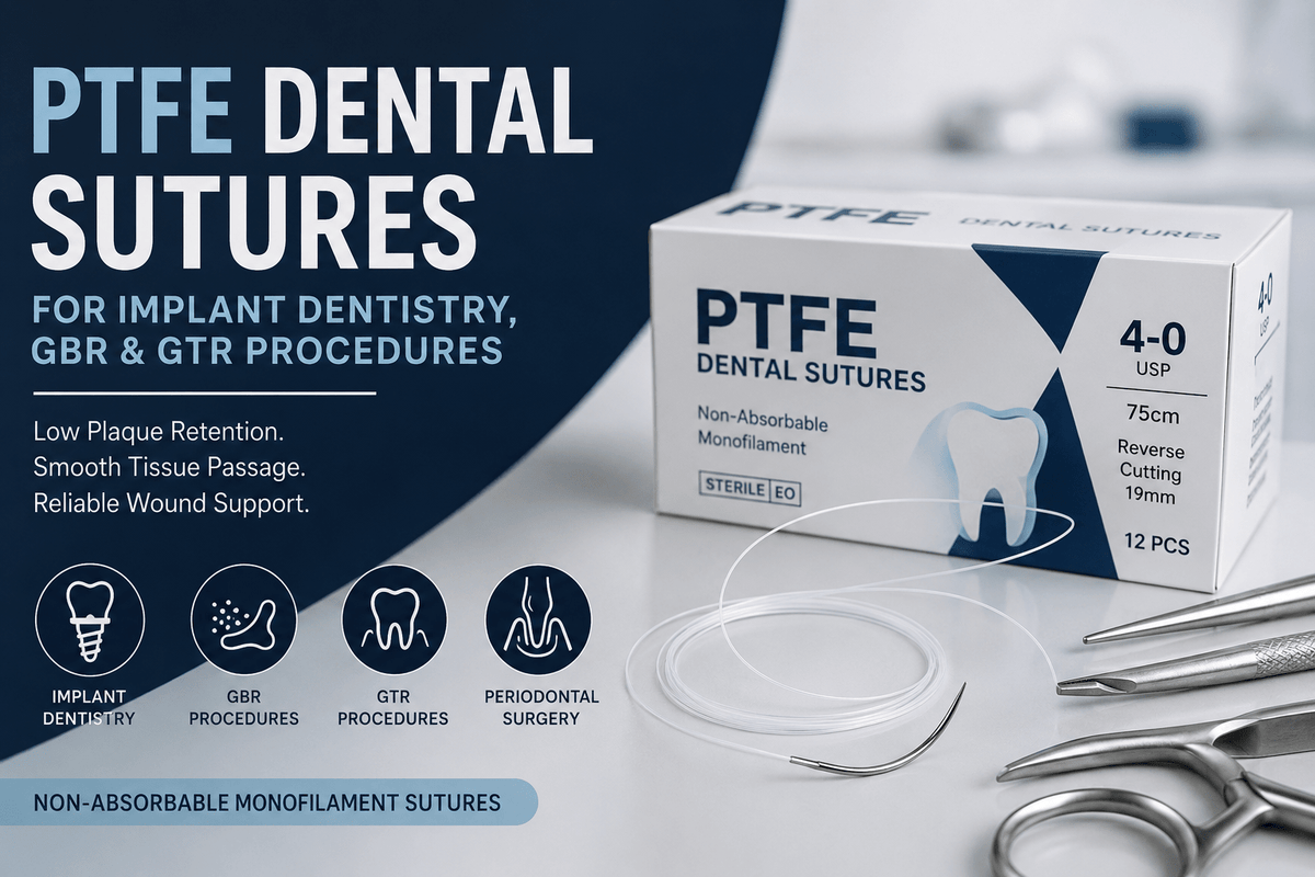 PTFE Dental Sutures for Implant Dentistry, GBR & GTR Procedures
