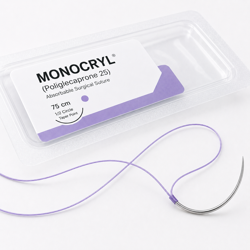 Monocryl dental sutures for oral and implant surgery