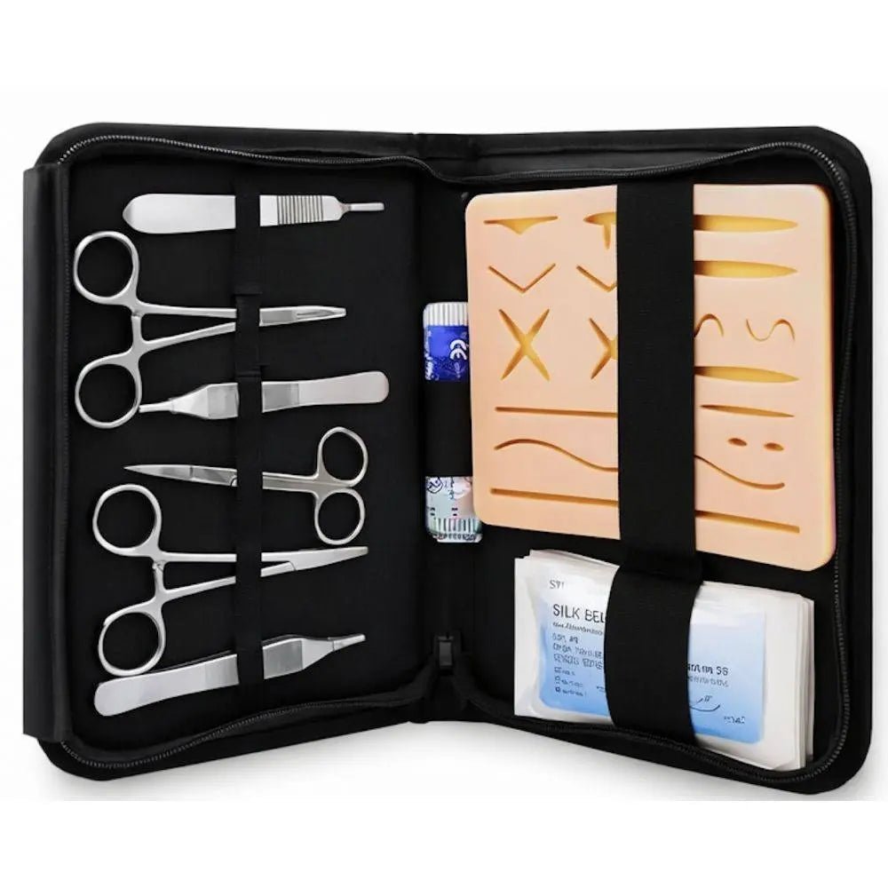 Precision Dermal Professional Suturing Practice Kit – 3 Layer Silicone Suture Training Pad & Surgical Instruments UK MS-STK01
