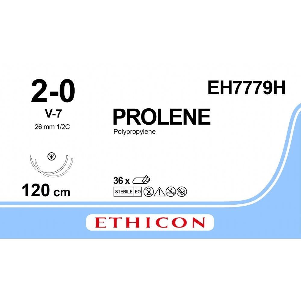 Ethicon Ethicon PROLENE Polypropylene Blue Non - Absorbable Surgical Suture – USP 2 - 0 – 120 cm – V - 7 TAPERCUT® Needle (26 mm) – EH7779H (Box of 36) UK EH7779H