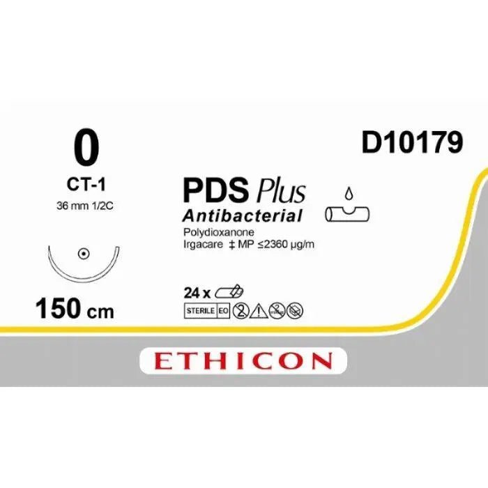Ethicon Ethicon PDS® Plus Antibacterial (Polydioxanone) Violet Absorbable Surgical Suture – USP 0 – 150 cm – CT - 1 Taperpoint Needle (36 mm) – D10179 (Box of 24) UK D10179