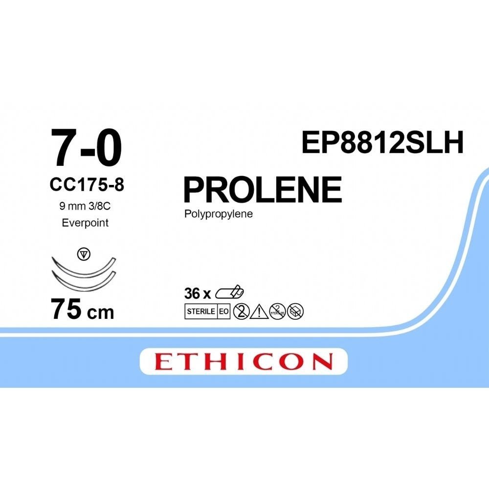 Ethicon Ethicon PROLENE Polypropylene Non - Absorbable Monofilament Surgical Suture USP 4 75 cm BV - 1 Taperpoint Needles 9.3 mm 3/8 Circle with EVERPOINT Technology EPM8766 (Box of 36) UK EPM8766