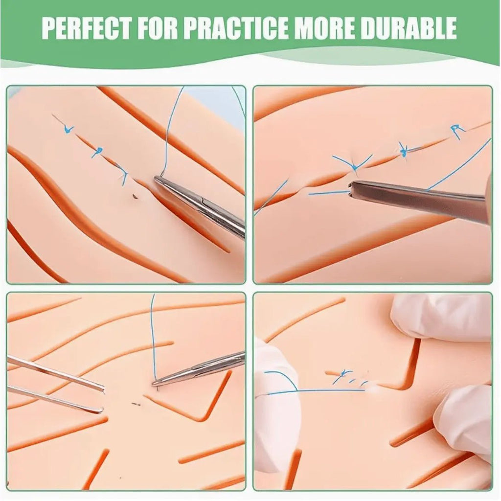 Precision Dermal Suture Practice Pad with 14 Pre - Cut Wounds – Reusable Silicone Suturing Training Skin Model for Medical, Nursing & Clinical Skills Training UK CW3862148