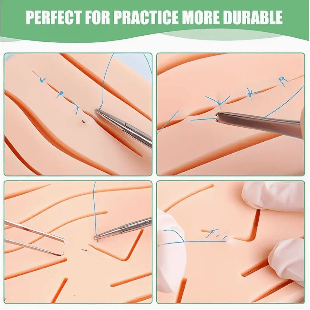 Precision Dermal Suture Practice Pad with 14 Pre - Cut Wounds – Reusable Silicone Suturing Training Skin Model for Medical, Nursing & Clinical Skills Training UK CW3862148