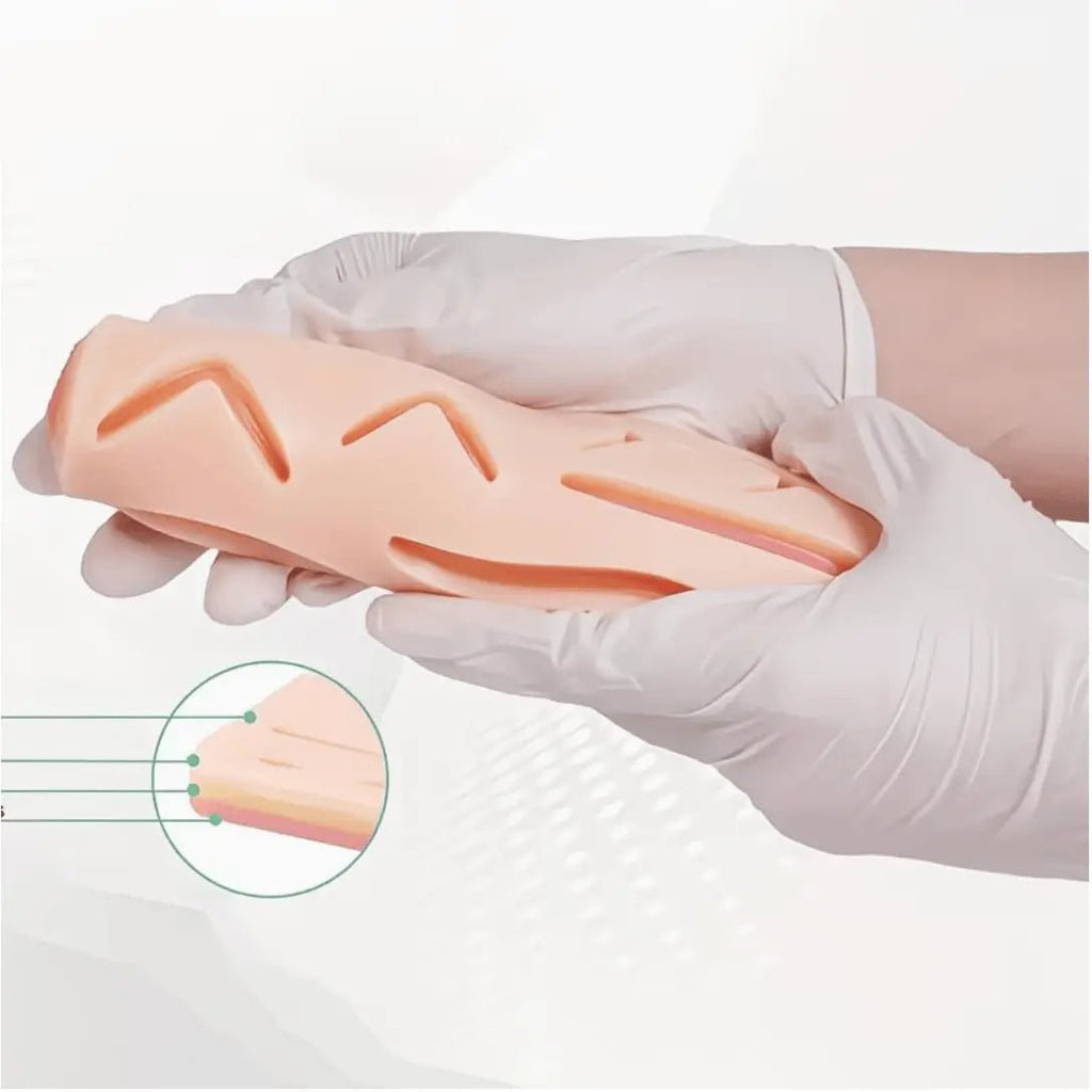 Precision Dermal Suture Practice Pad with 14 Pre - Cut Wounds – Reusable Silicone Suturing Training Skin Model for Medical, Nursing & Clinical Skills Training UK CW3862148