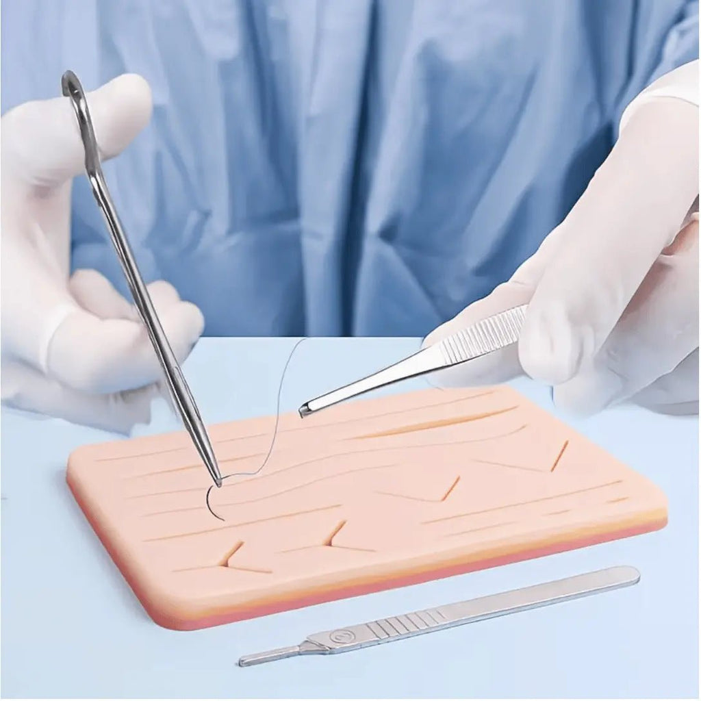 Precision Dermal Suture Practice Pad with 14 Pre - Cut Wounds – Reusable Silicone Suturing Training Skin Model for Medical, Nursing & Clinical Skills Training UK CW3862148