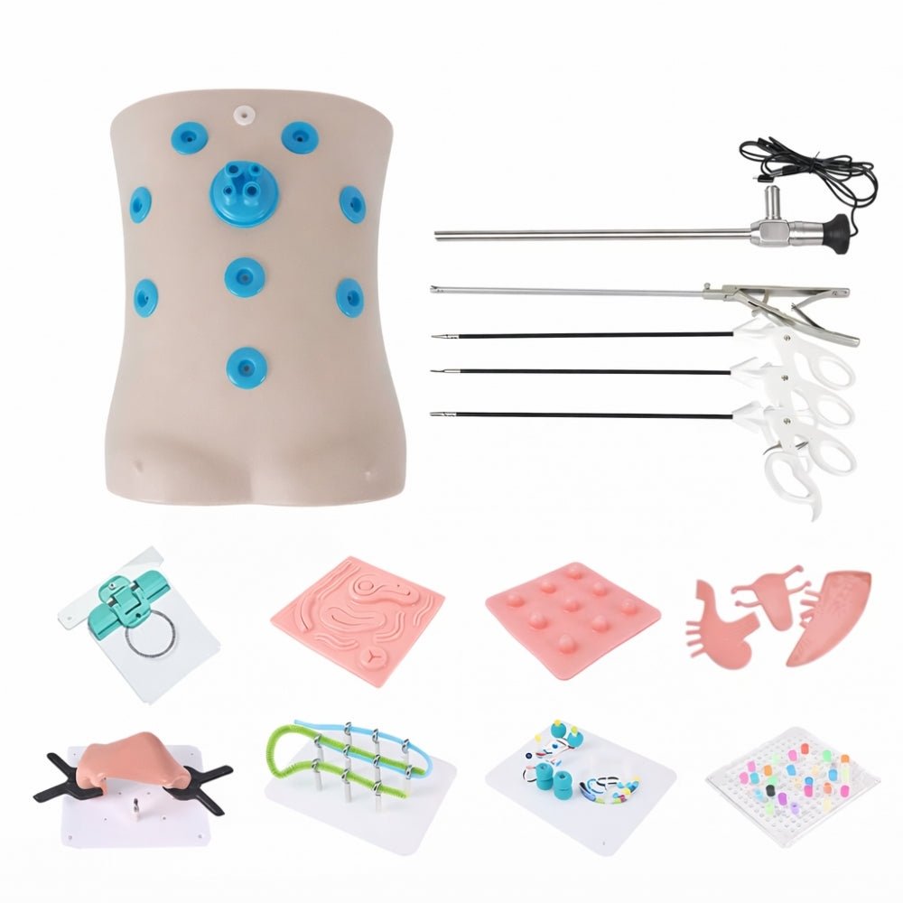 Precision Dermal Laparoscopic Trainer Box Set with Instruments Laparoscopy Surgical Skills Training Simulator UK LBT-002