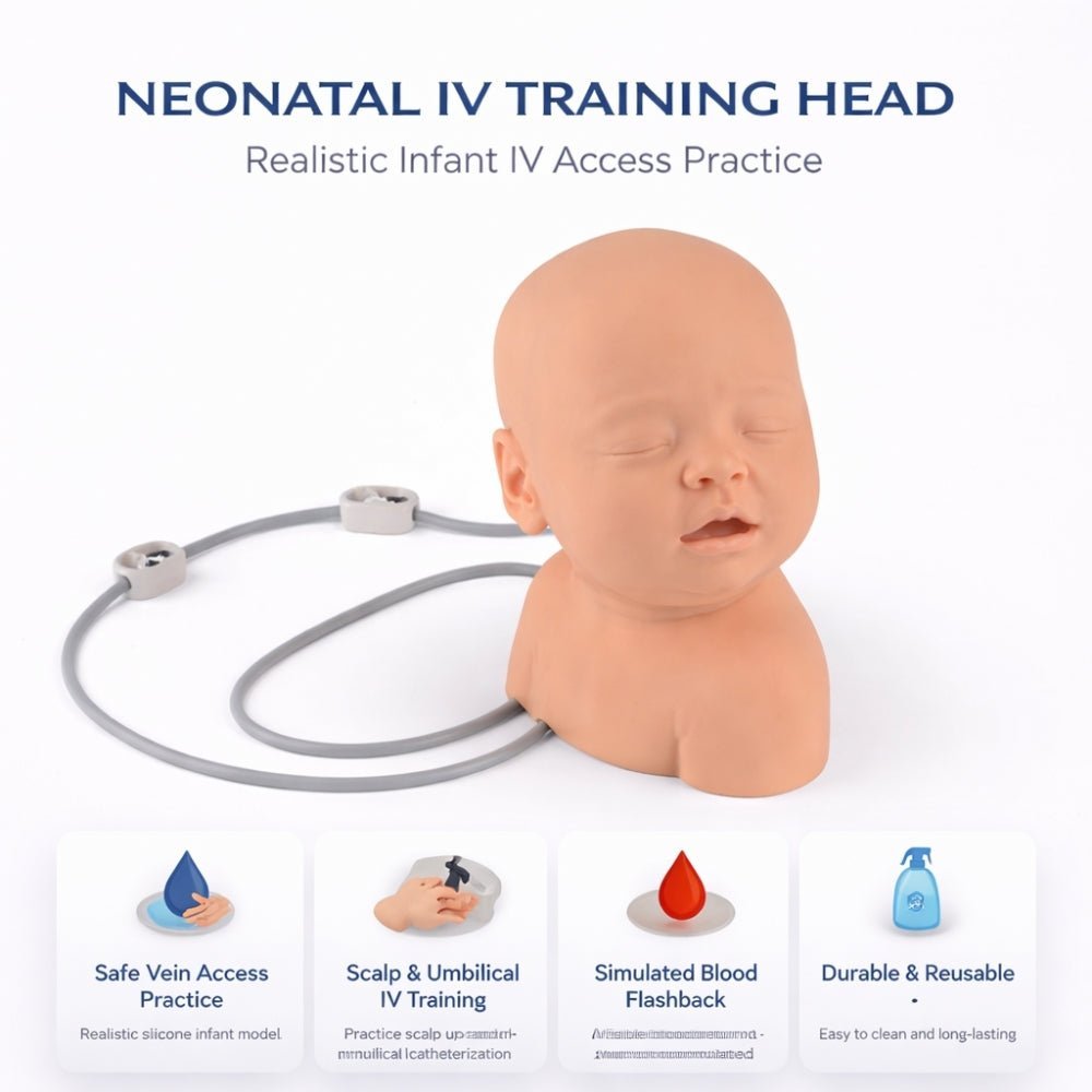 Precision Dermal Infant Head IV Injection & Scalp Venipuncture Training Model Neonatal Clinical Skills Simulator UK NIC-001