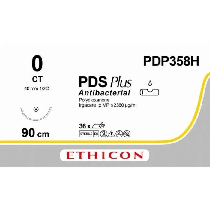 Ethicon Ethicon PDS® Plus Antibacterial (Polydioxanone) Violet Absorbable Surgical Suture – USP 0 – 90 cm – CT Taperpoint Needle – PDP358H (Box of 36) UK PDP358H