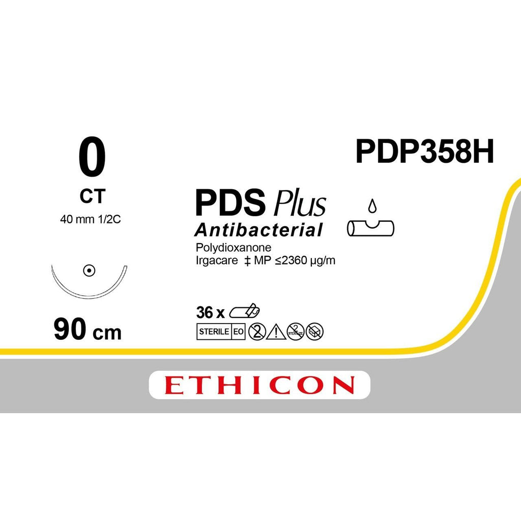 Ethicon Ethicon PDS® Plus Antibacterial (Polydioxanone) Violet Absorbable Surgical Suture – USP 0 – 90 cm – CT Taperpoint Needle – PDP358H (Box of 36) UK PDP358H