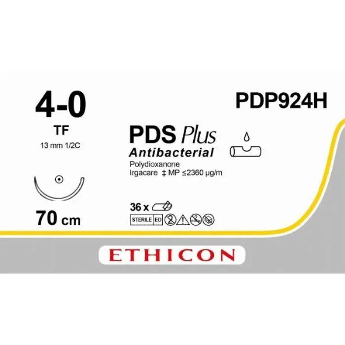 Ethicon Ethicon PDS® Plus Antibacterial (Polydioxanone) Violet Absorbable Surgical Suture | USP 4 - 0 | 70 cm | TF Taper Point Needle | PDP924H (Box of 36) UK PDP924H