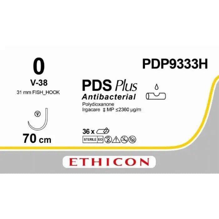 Ethicon Ethicon PDS™ Plus Antibacterial (Polydioxanone) Violet Absorbable Surgical Suture – 70 cm – V - 38 Needle – PDP9333H (Box of 36) UK PDP9333H