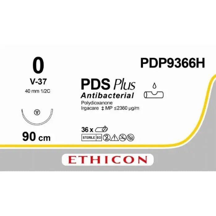 Ethicon Ethicon PDS™ Plus Antibacterial (Polydioxanone) Violet Absorbable Surgical Suture – 90 cm – V - 37 Needle – PDP9366H (Box of 36) UK PDP9366H