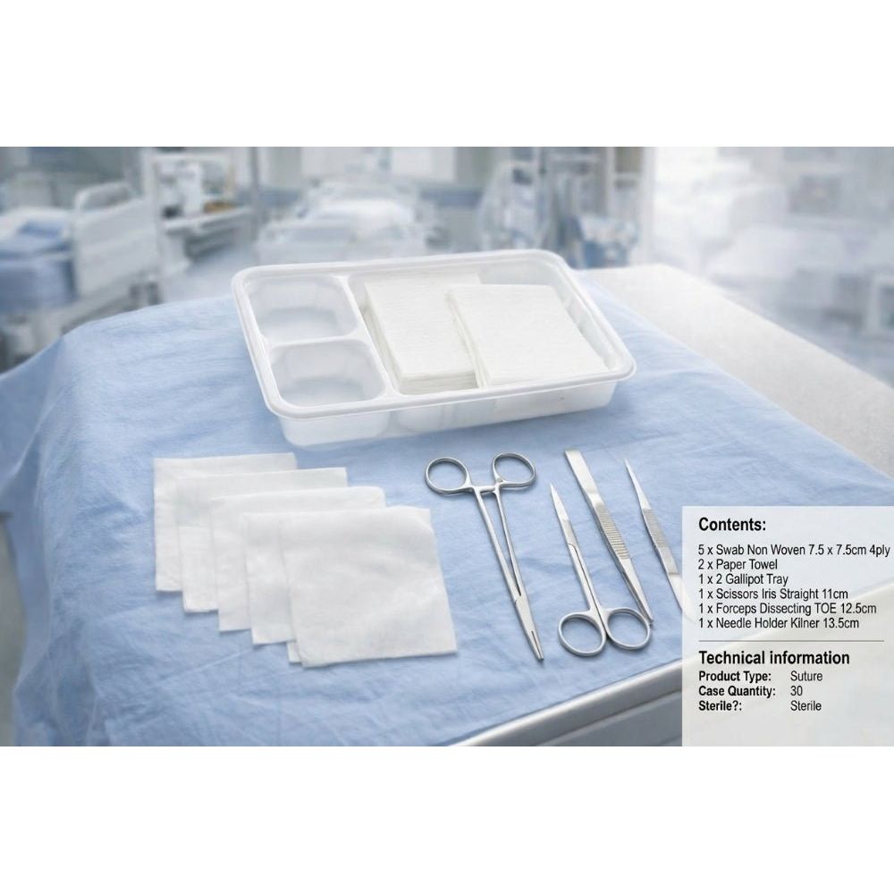 Precision Dermal Sterile Minor Surgery Suture Pack Silver Standard Suturing Kit (Latex - Free) UK RSET5008