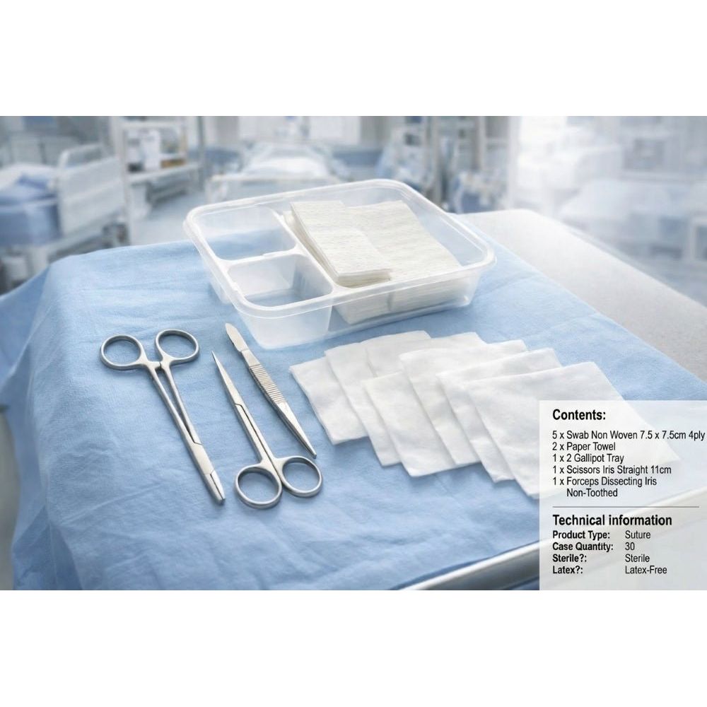 Precision Dermal Sterile Minor Surgery Suture Pack Silver Fine Suturing Kit (Latex - Free) UK RSET5009