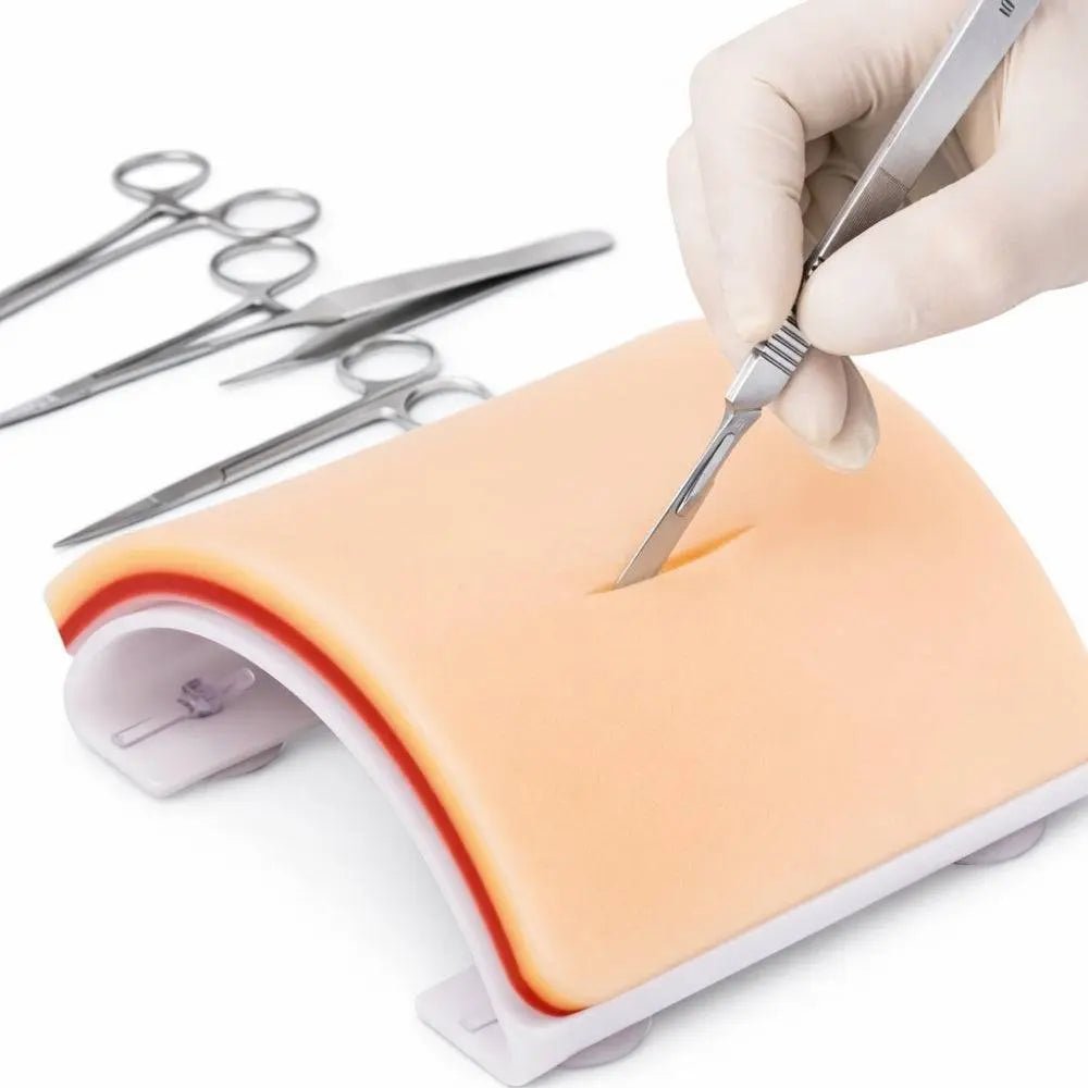 Precision Dermal Professional Advanced Suturing Practice Kit – Stainless Steel Surgical Instruments & Silicone Suture Training Pad UK SPK-ADV-SUTUREKIT