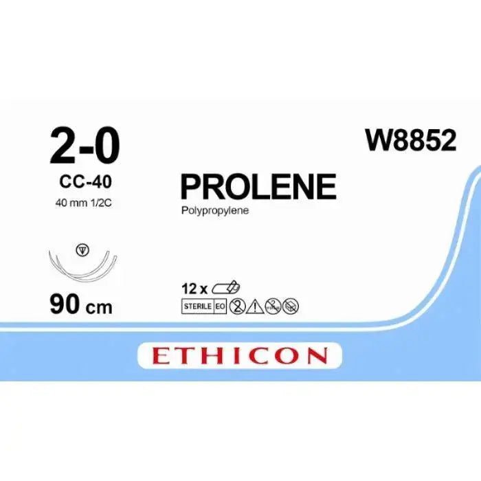 Ethicon Ethicon PROLENE® Polypropylene Blue Non - Absorbable Surgical Suture – USP 2 - 0 – 90 cm – CC - 40 TAPERCUT® Needle – W8852 (Box of 12) UK W8852