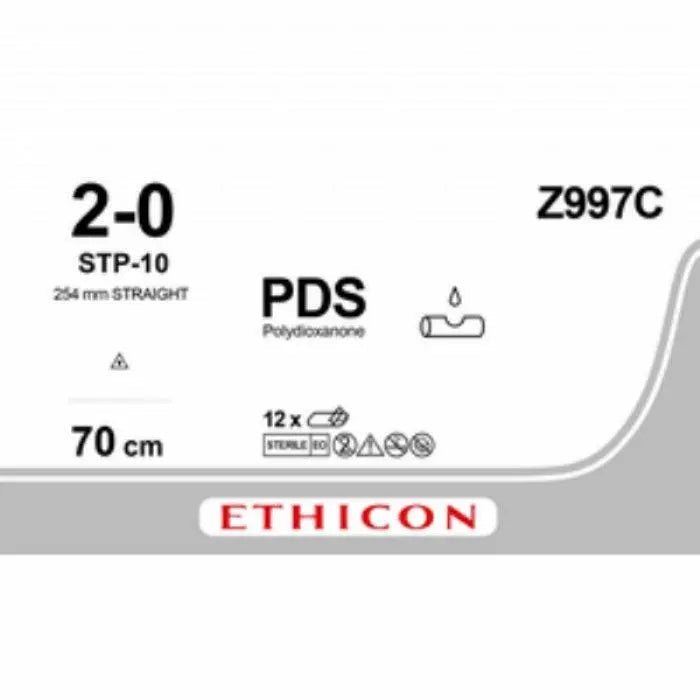 Ethicon Ethicon PDS™ II Polydioxanone Suture – Absorbable Monofilament – USP 2 - 0 – 70cm (27”) – Violet – STP - 10 Taper Point Needle – Double Armed – Z997C (Box of 12) UK Z997C