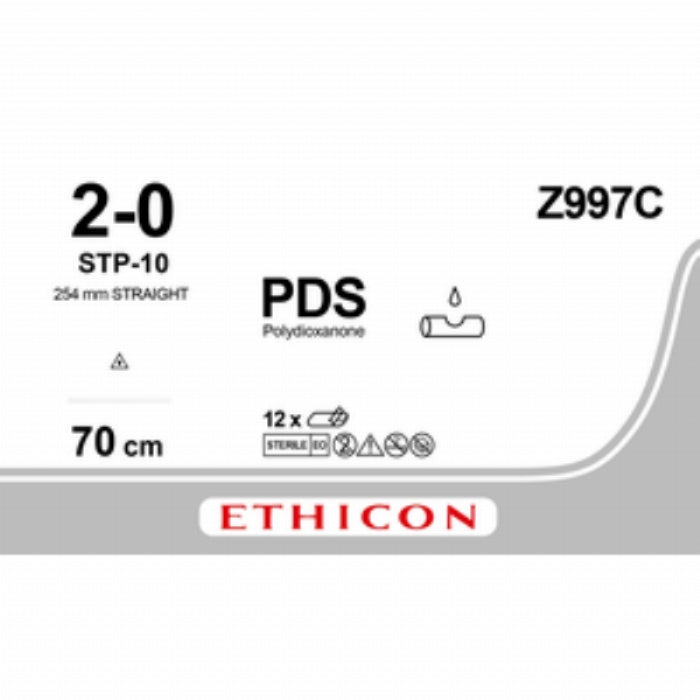 Ethicon Ethicon PDS™ II Polydioxanone Suture – Absorbable Monofilament – USP 2 - 0 – 70cm (27”) – Violet – STP - 10 Taper Point Needle – Double Armed – Z997C (Box of 12) UK Z997C