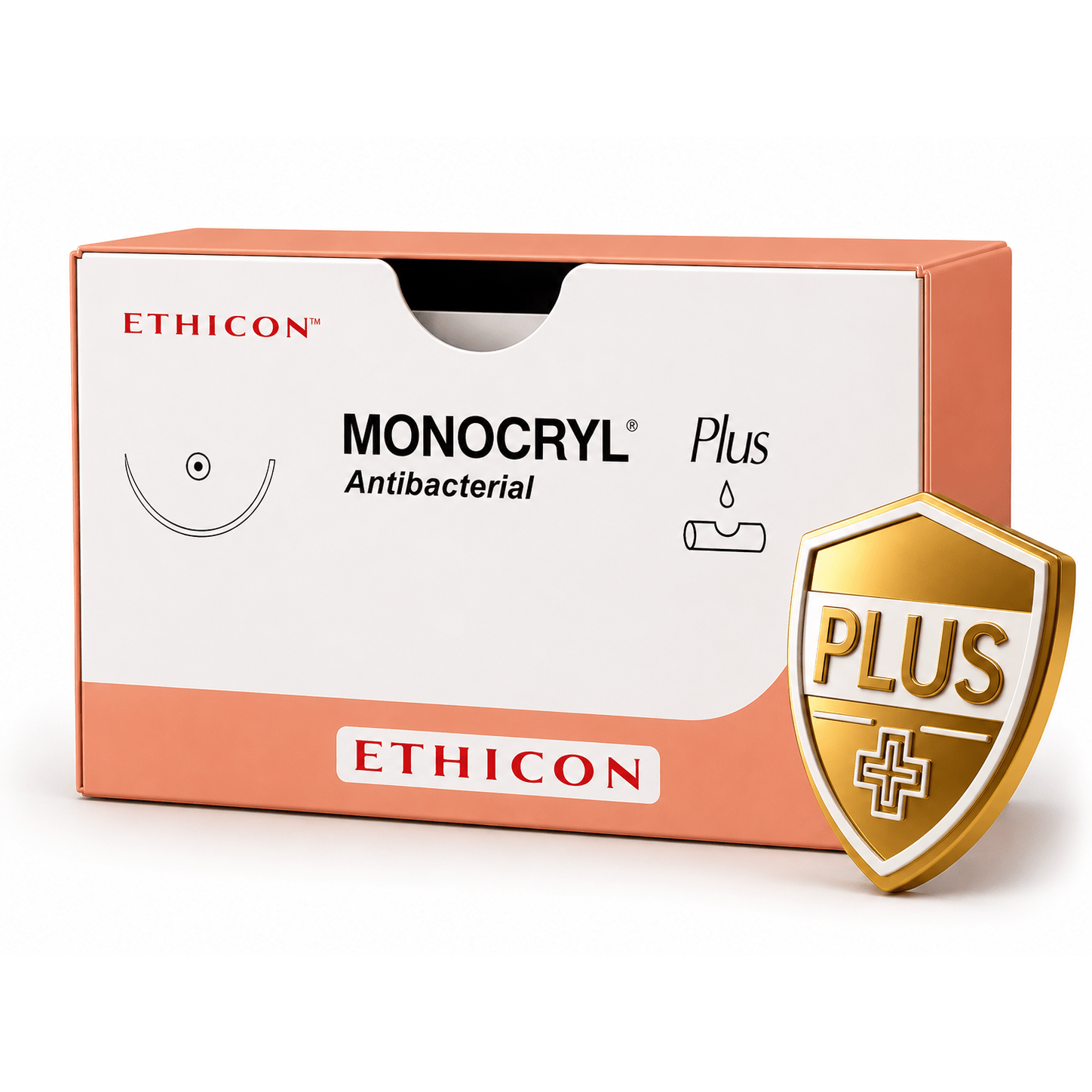 Ethicon Sutures Ethicon MONOCRYL™ PLUS Antibacterial Undyed Absorbable Monofilament Suture 45cm USP 4 - 0 – MCP4940H – Box of 36 UK 30705031122202-1