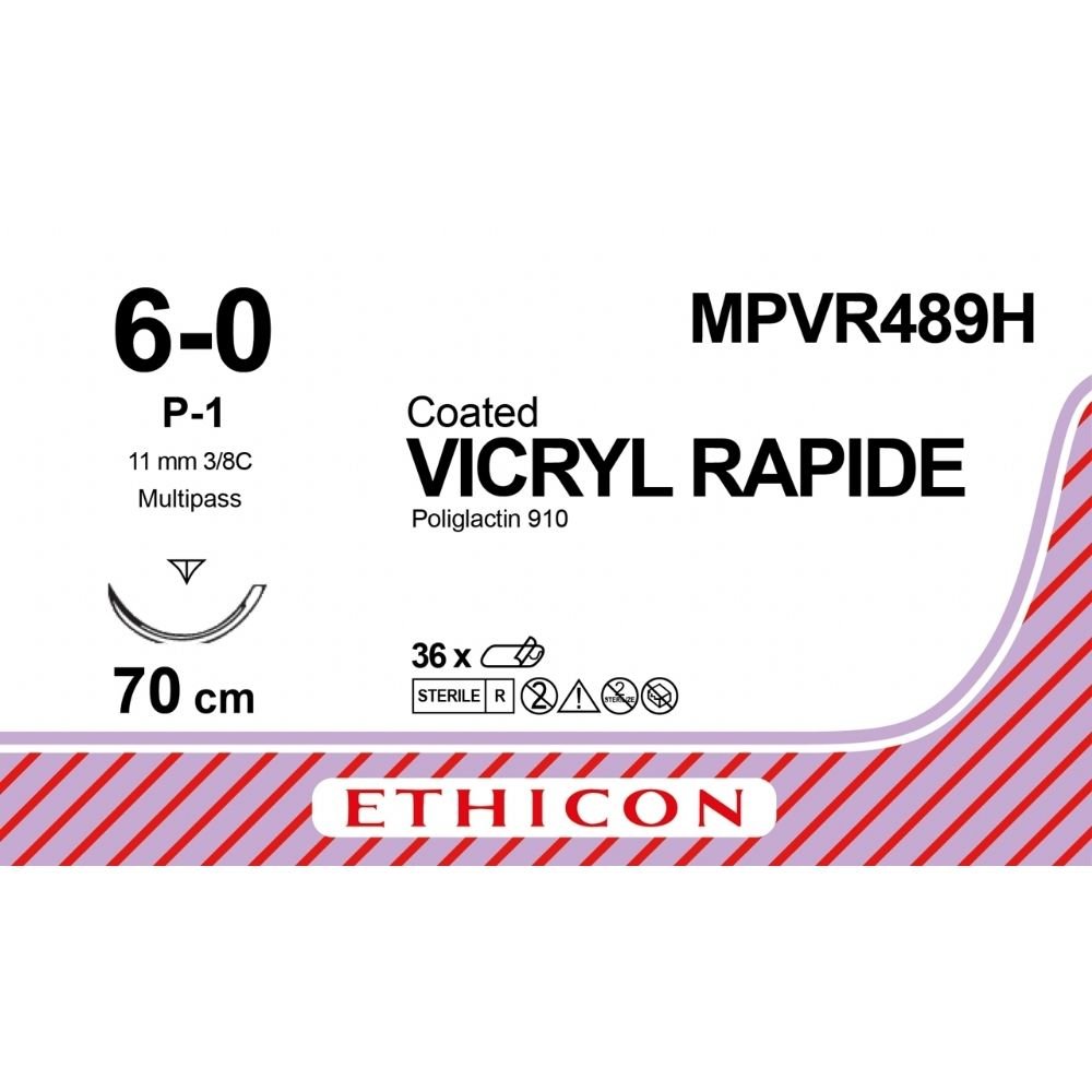 Ethicon Ethicon VICRYL RAPIDE USP 6-0 Undyed Suture 70cm MPVR489H UK