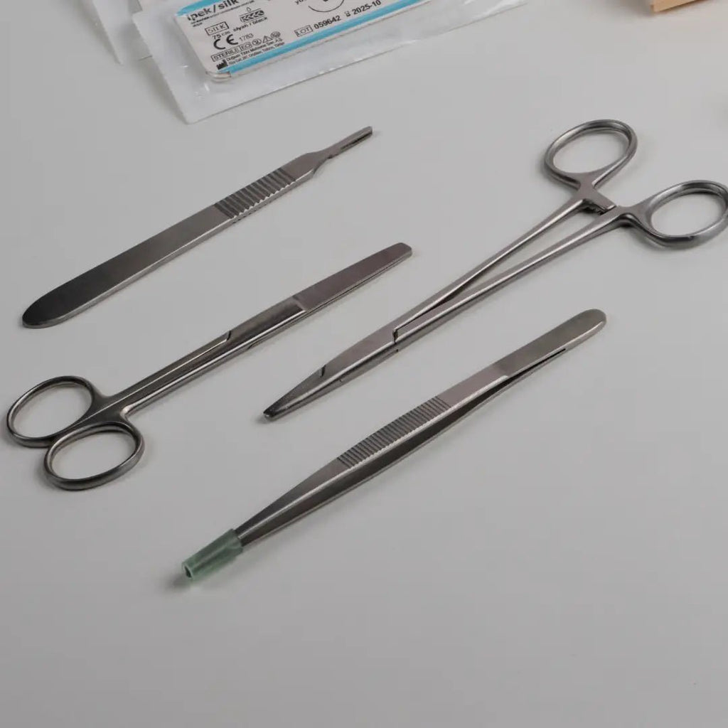 PraticMed Four-Piece Surgical Instrument Set for Dental Suture Training UK 5001CSET