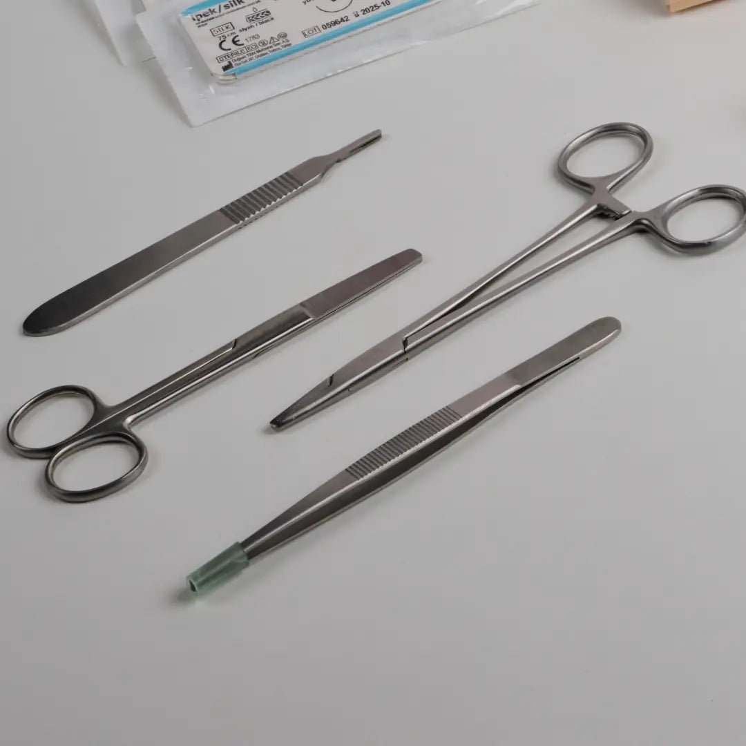 PraticMed Four-Piece Surgical Instrument Set for Dental Suture Training UK 5001CSET